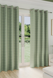 Aspen Eyelet, Green - Ready Made Curtains